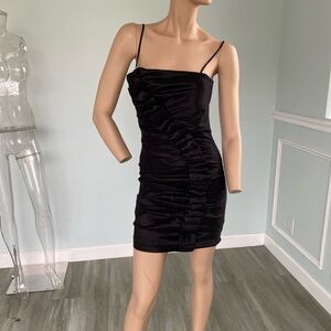 Elegant Black Ruched Dress
